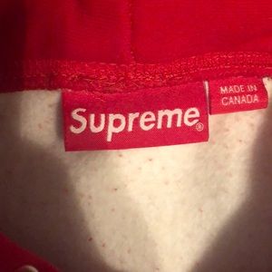 supreme blocked hoodie red